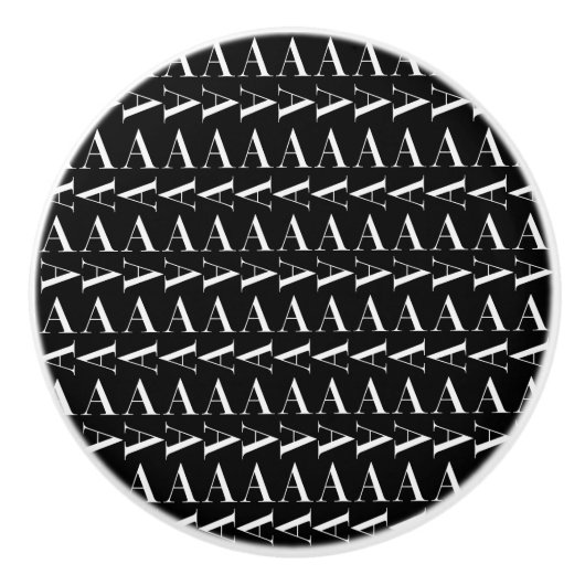 Monogram Initiaal letter A Keramische Knop (Voorkant)