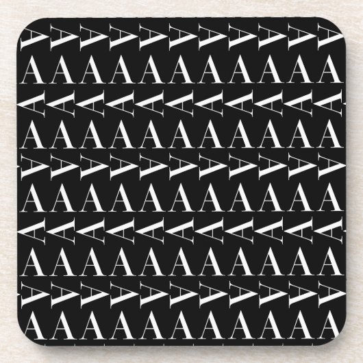 Monogram Initiaal Letter A, kies Achtergrondkleur Bier Onderzetter (Voorkant)