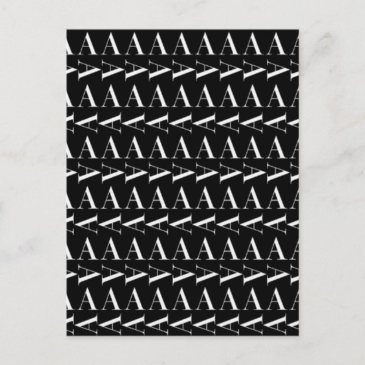 Monogram Initiaal Letter A, kies Achtergrondkleur Briefkaart (Voorkant)