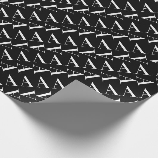 Monogram Initiaal Letter A, kies Achtergrondkleur Cadeaupapier (Hoek)