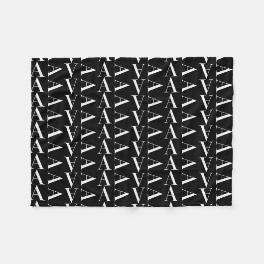 Monogram Initiaal Letter A, kies Achtergrondkleur Fleece Deken (Voorkant (Horizontaal))