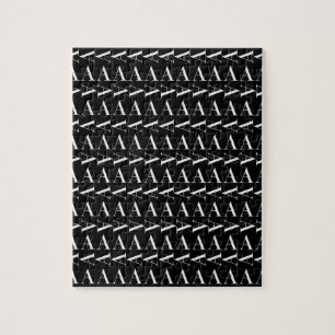 Monogram Initiaal Letter A, kies Achtergrondkleur Legpuzzel