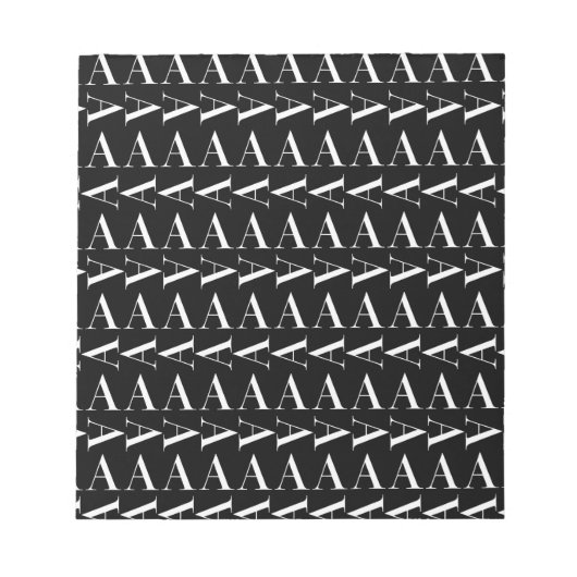 Monogram Initiaal Letter A, kies Achtergrondkleur Notitieblok (Voorkant)