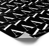 Monogram Initiaal Letter A, kies Achtergrondkleur Poster (Hoek)
