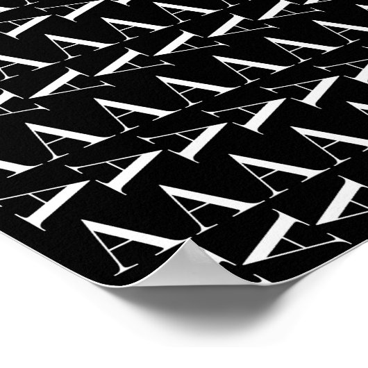 Monogram Initiaal Letter A, kies Achtergrondkleur Poster (Hoek)