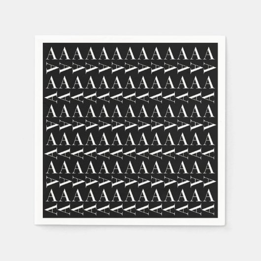 Monogram Initiaal Letter A, kies Achtergrondkleur Servet (Voorkant)