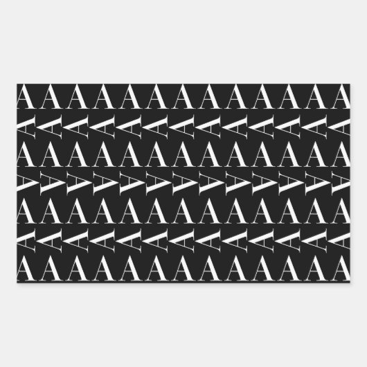 Monogram Initiaal letter A Rechthoekige Sticker (Voorkant)