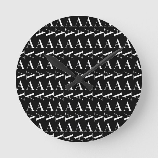 Monogram Initiaal letter A Ronde Klok (Voorkant)