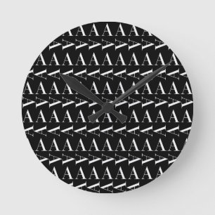 Monogram Initiaal letter A Ronde Klok