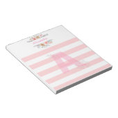 Monogram Initiaal Letter A roze letter A Notitieblok (Schuin)
