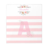 Monogram Initiaal Letter A roze letter A Notitieblok (Voorkant)