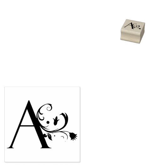 Monogram initiaal letter A Rubberstempel (Gestempeld)