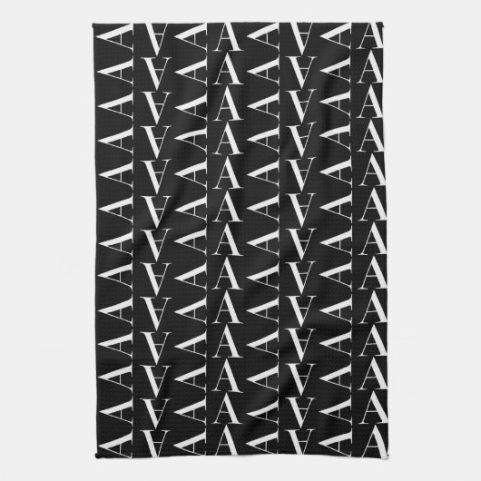 Monogram Initiaal letter A Theedoek (Verticaal)