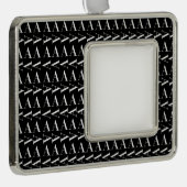 Monogram Initiaal letter A Verzilverd Omlijst Ornament (Rechts)