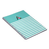 Monogram Initiaal Letter A White roze roze stripes Notitieboek (Rechterzijde)