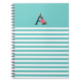 Monogram Initiaal Letter A White roze roze stripes Notitieboek (Voorkant)