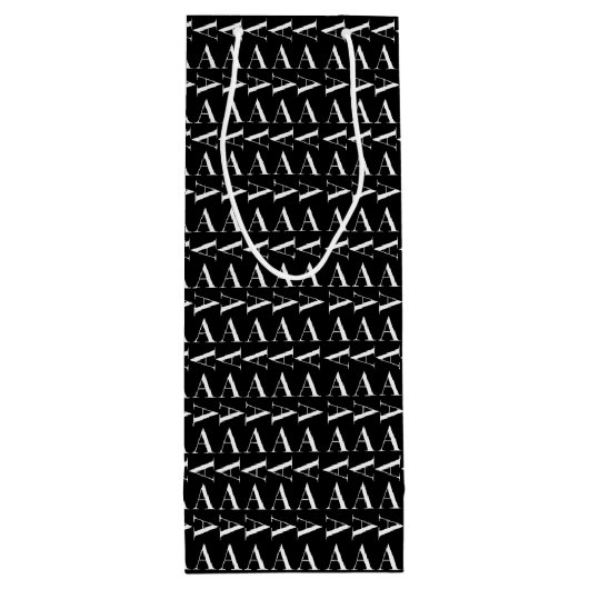 Monogram Initiaal letter A Wijn Cadeautas (Achterkant)