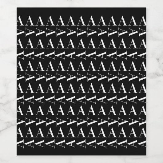 Monogram Initiaal letter A Wijn Etiket (Enkel label)