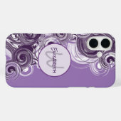 Monogram Initiaal Letter Abstracte strijkgolven Case-Mate iPhone Case (Achterkant (horizontaal))