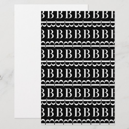Monogram Initiaal letter B Briefpapier (Voorkant / Achterkant)