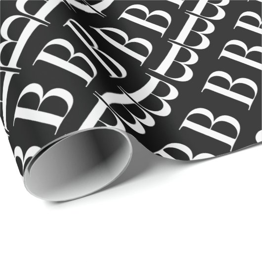 Monogram Initiaal letter B Cadeaupapier (Rol Hoek)