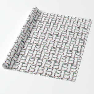 Monogram Initiaal letter B Cadeaupapier