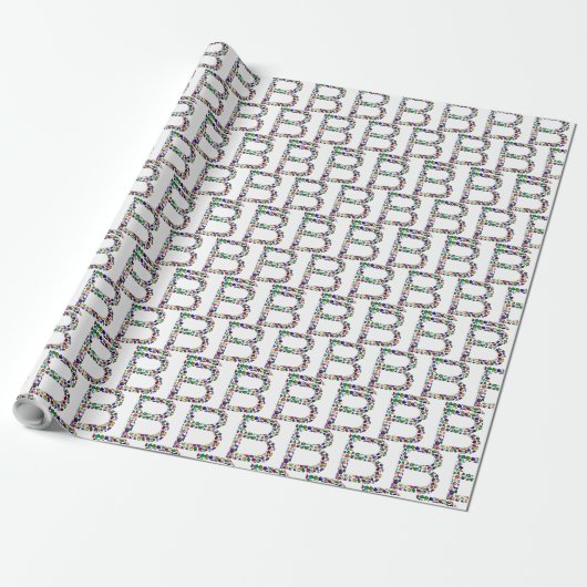 Monogram Initiaal letter B Cadeaupapier (Uitgerold)
