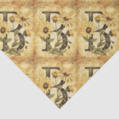 Monogram Initiaal Letter B  Daisy Tekening Tissuepapier (Detail)