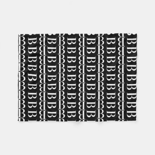 Monogram Initiaal letter B Fleece Deken (Voorkant (Horizontaal))