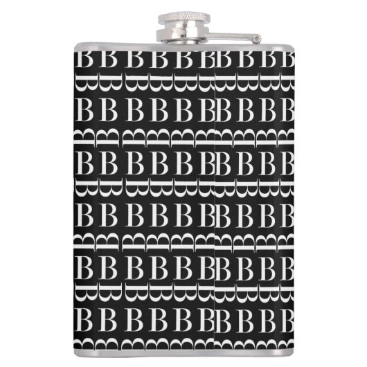 Monogram Initiaal letter B Heupfles (Achterkant)