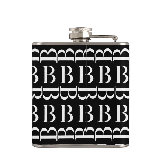 Monogram Initiaal letter B Heupfles (Achterkant)