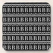 Monogram Initiaal Letter B, Kies Achtergrondkleur Bier Onderzetter (Voorkant)