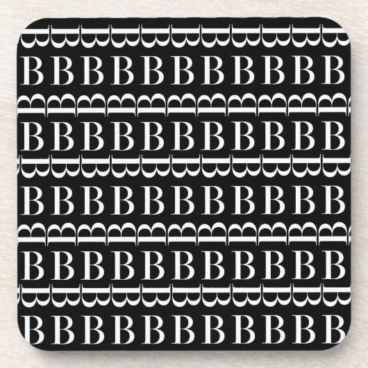 Monogram Initiaal Letter B, Kies Achtergrondkleur Bier Onderzetter (Voorkant)