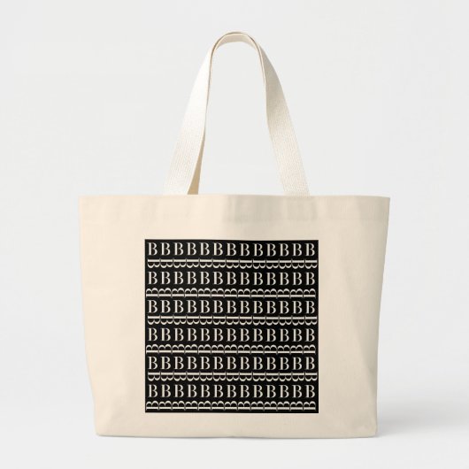 Monogram Initiaal Letter B, Kies Achtergrondkleur Grote Tote Bag (Voorkant)