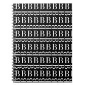 Monogram Initiaal Letter B, Kies Achtergrondkleur Notitieboek (Voorkant)
