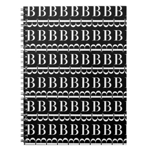 Monogram Initiaal Letter B, Kies Achtergrondkleur Notitieboek (Voorkant)
