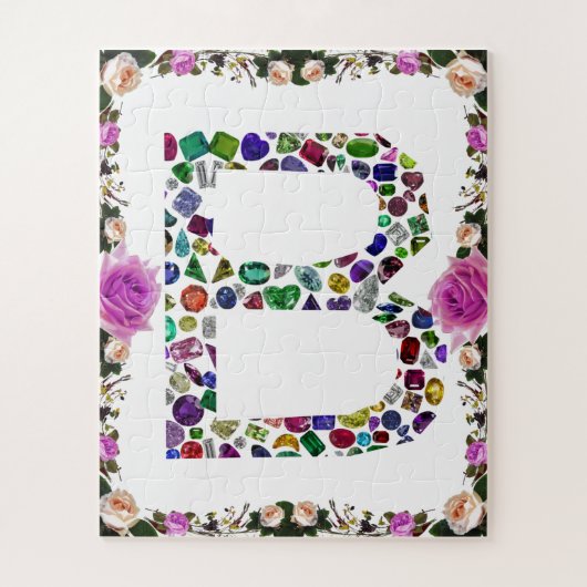 Monogram Initiaal letter B Legpuzzel (Verticaal)
