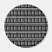 Monogram Initiaal letter B Magneet (Voorkant)