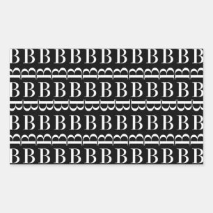 Monogram Initiaal letter B Rechthoekige Sticker