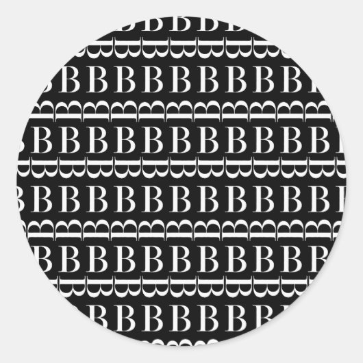 Monogram Initiaal letter B Ronde Sticker (Voorkant)