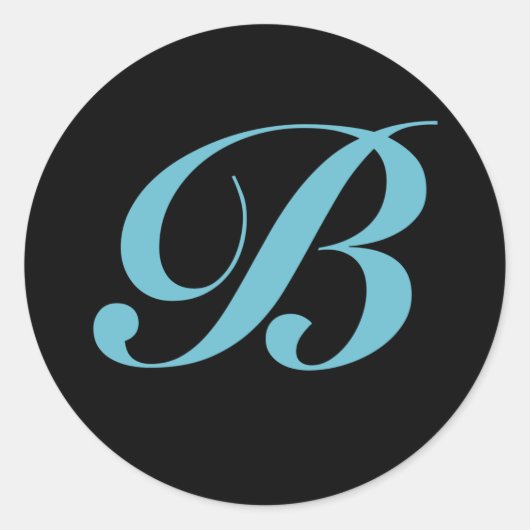 Monogram Initiaal letter B Ronde Sticker (Voorkant)