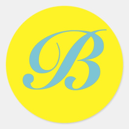 Monogram Initiaal letter B Ronde Sticker (Voorkant)