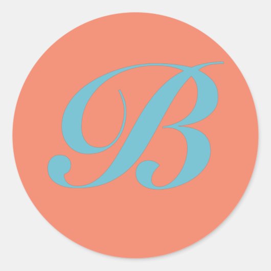 Monogram Initiaal letter B Ronde Sticker (Voorkant)