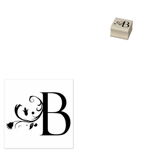 Monogram  initiaal letter B Rubberstempel (Gestempeld)