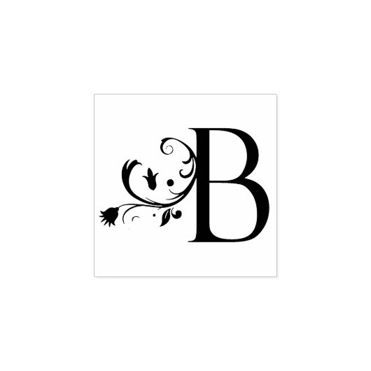 Monogram initiaal letter B Rubberstempel (Afrduk)