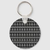 Monogram Initiaal letter B Sleutelhanger (Voorkant)