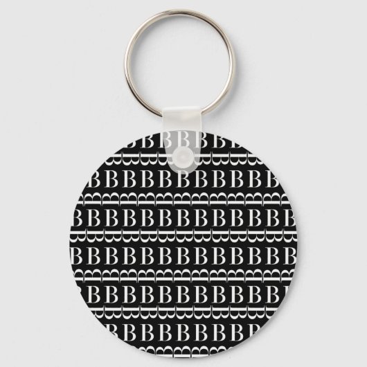 Monogram Initiaal letter B Sleutelhanger (Voorkant)