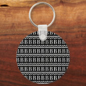 Monogram Initiaal letter B Sleutelhanger (Voorkant)