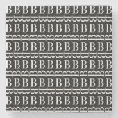 Monogram Initiaal letter B Stenen Onderzetter (Voorkant)