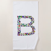 Monogram Initiaal letter B Strandlaken (Voorkant)